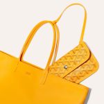 Goyard Goyardine Yellow Anjou PM Reversible Tote Palladium Hardware - Image 3